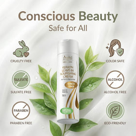 VITAMINS label detail displaying sulfate-free and keratin focus