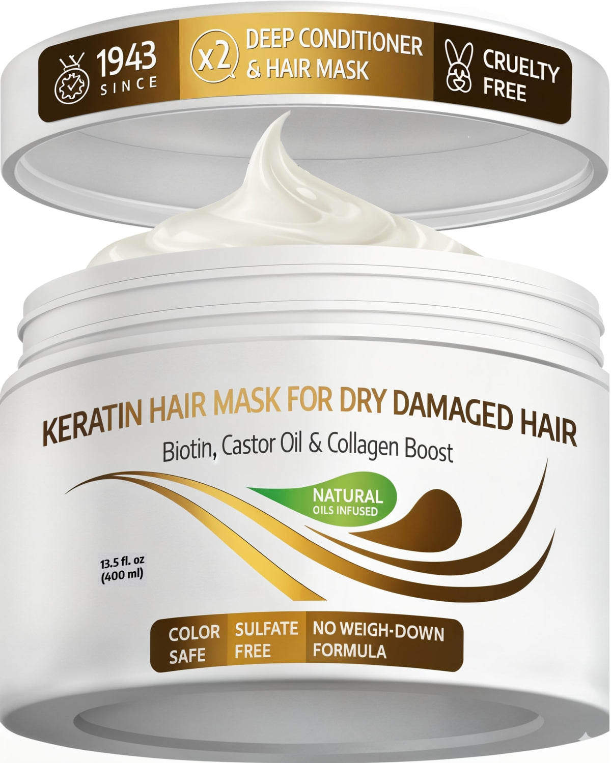 VITAMINS keratin hair mask front packaging showing full benefits