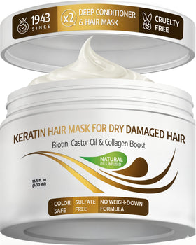 VITAMINS keratin hair mask front packaging showing full benefits