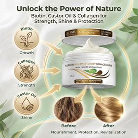 VITAMINS keratin hair mask collage of keratin, biotin and castor oil
