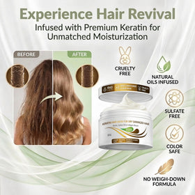 VITAMINS open jar revealing creamy keratin mask texture for hydration
