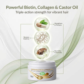 VITAMINS mask in hand applying to hair for deep conditioning