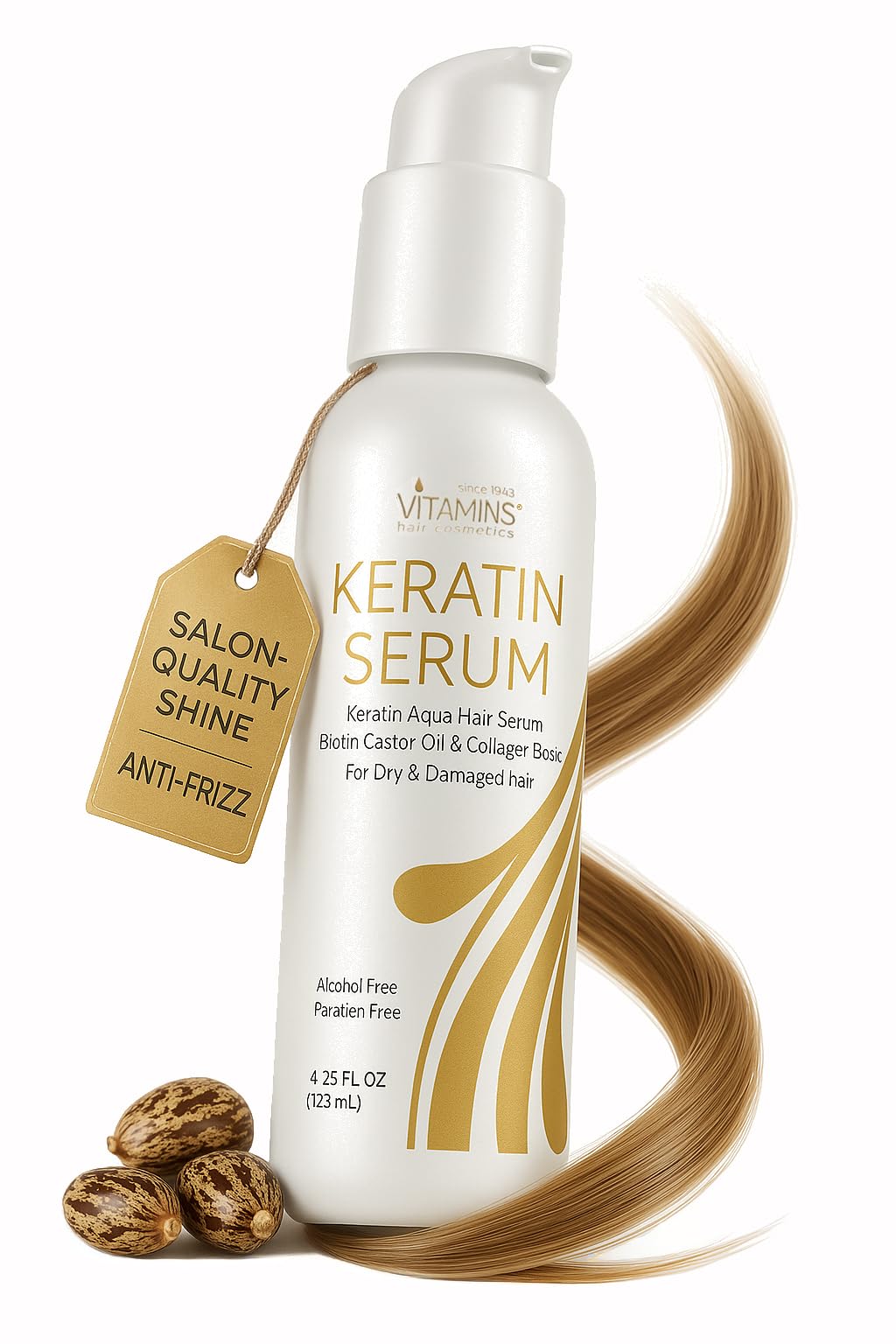VITAMINS front bottle shot showing sleek packaging and professional formula benefit