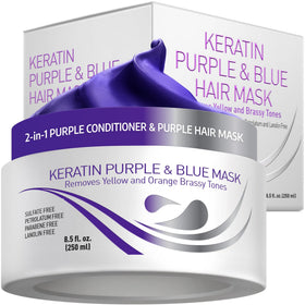 VITAMINS open jar showing violet-blue pigment to illustrate toning strength