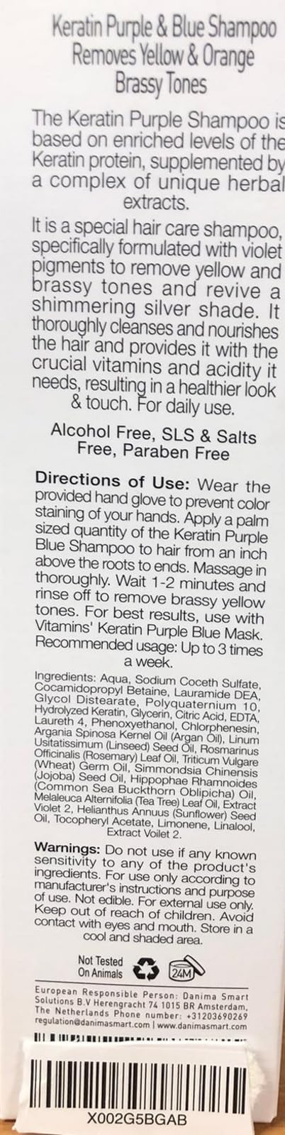 VITAMINS shampoo staged in bathroom for salon-style home use