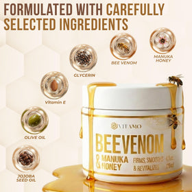 Vitamo cream texture close-up highlighting smooth absorbent formula for hydration