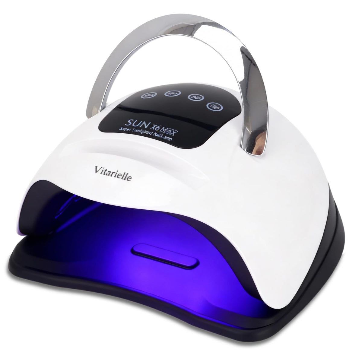 Vitarielle front view showing lamp and roomy chamber for faster salon cures