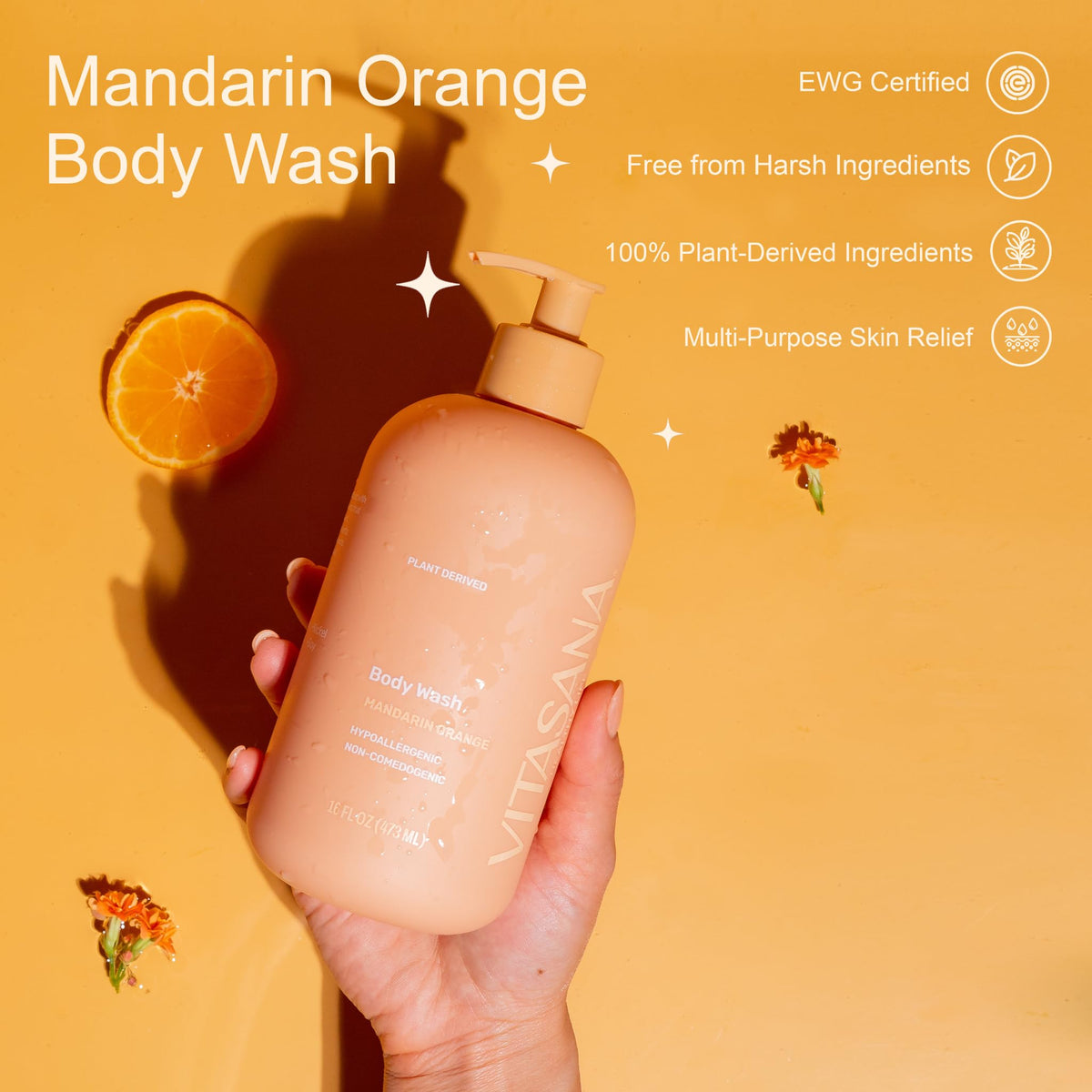 Vitasana label closeup highlighting EWG Verified seal and clean formula