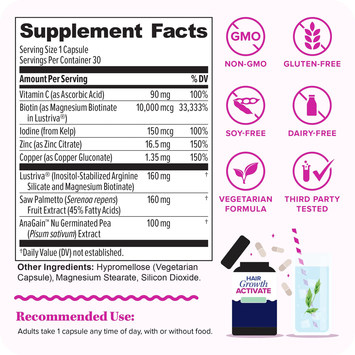 Vitauthority Lustriva capsule close-up emphasizing easy one-a-day convenience