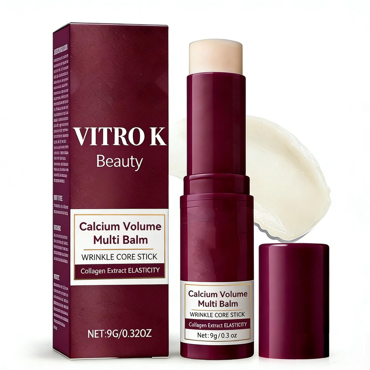 Vitro K front packaging showing compact balm stick for travel hydration
