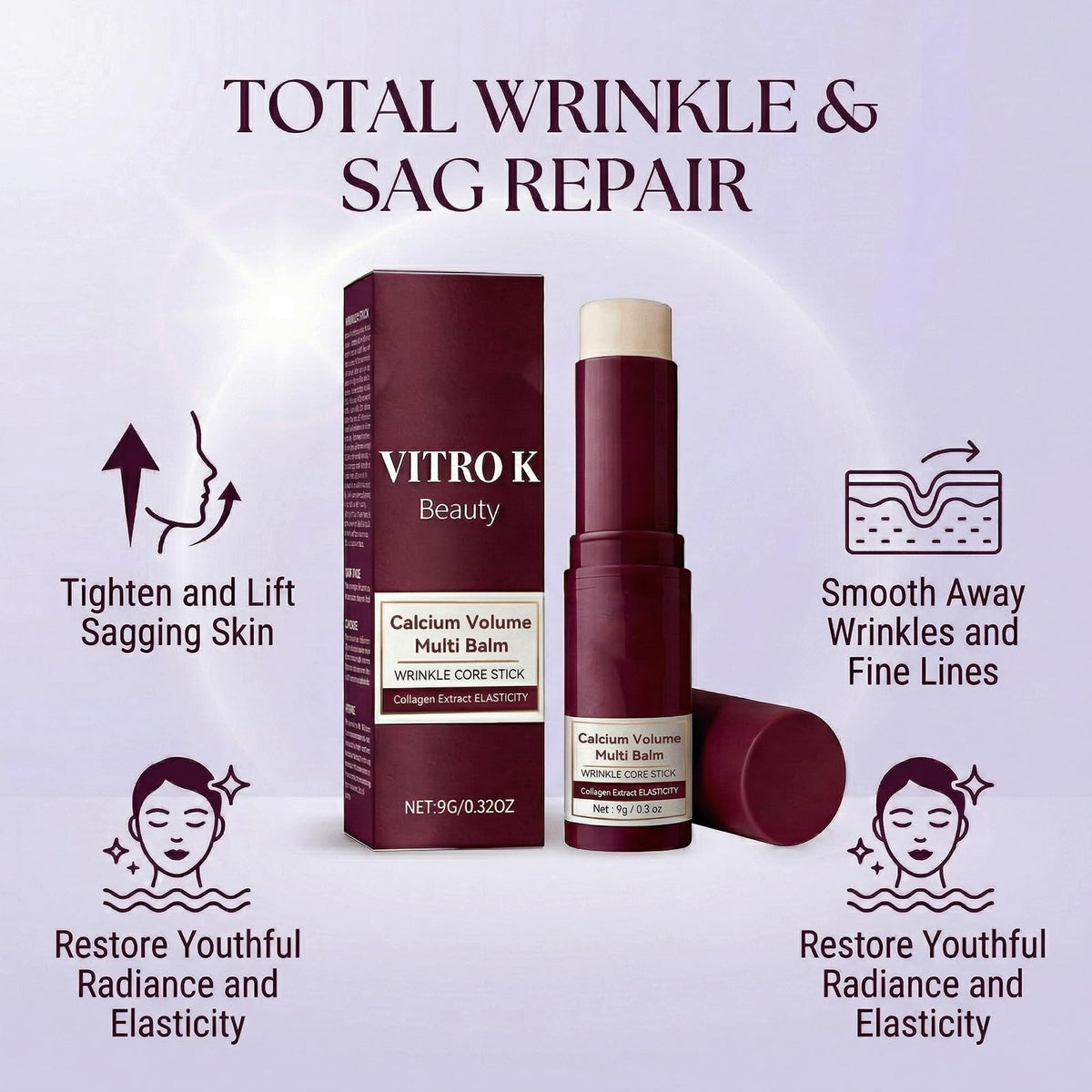 Vitro K label and ingredients highlighting collagen and mineral benefits