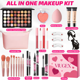 Viugex eyeshadow palette close-up with pigmented, blendable shades benefit