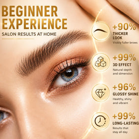 Vivandra brow lamination in use at home demonstrating salon-style results