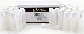 Vivaplex white cap and tube seal close-up demonstrating leak-resistant closure