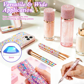 VIVIBOOM rhinestones applied on nails showing eye-catching shine