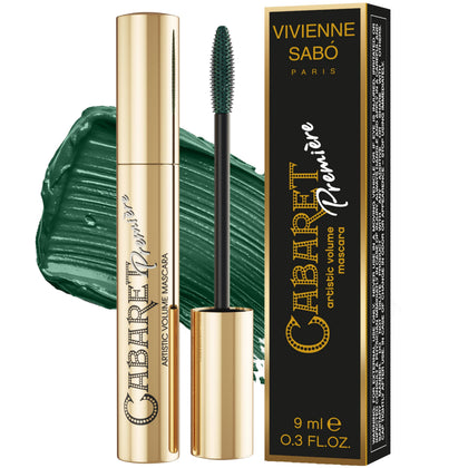 Vivienne Sabó front packaging showing green mascara tube and branding for instant color