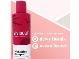 Viviscal conditioner texture squeeze showing creamy formula for lightweight strength