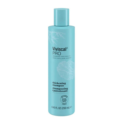 Viviscal front packaging of Thin to Thick Shampoo showing bottle and label for easy identification and professional results