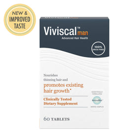 Viviscal bottle beside fortifying shampoo showing brand pairing for thicker hair