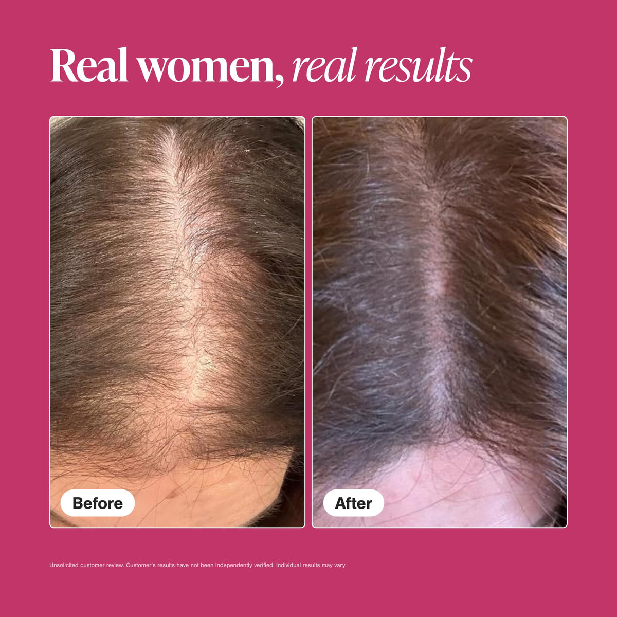 Woman styling hair after using Viviscal showing fuller-looking hair benefit
