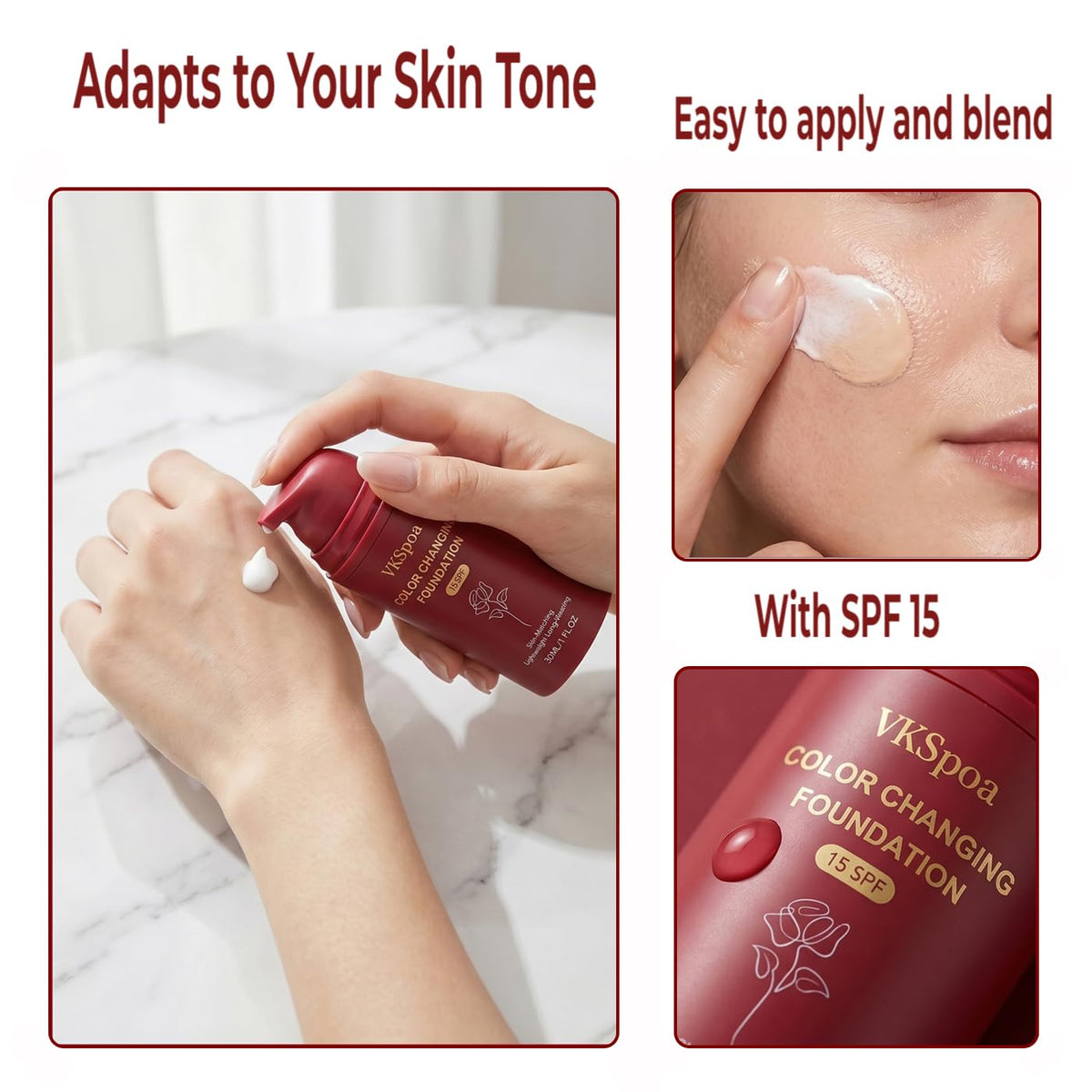 VKSpoa texture drop on skin demonstrating lightweight blendability and hydration