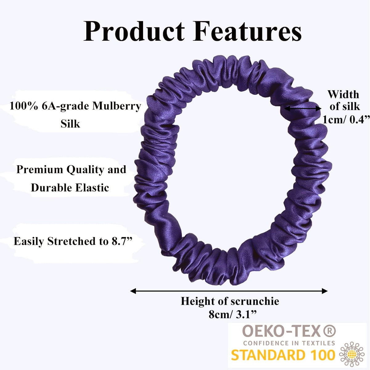 VLOMOT scrunchie worn on wrist showing practicality and soft feel