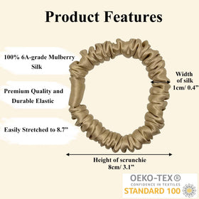 VLOMOT scrunchie worn in ponytail demonstrating secure, no-crease hold