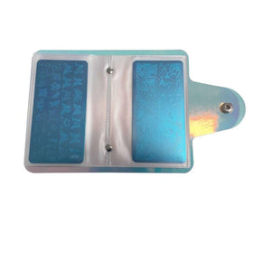 VNC plate label with blue protective film being peeled for safe use