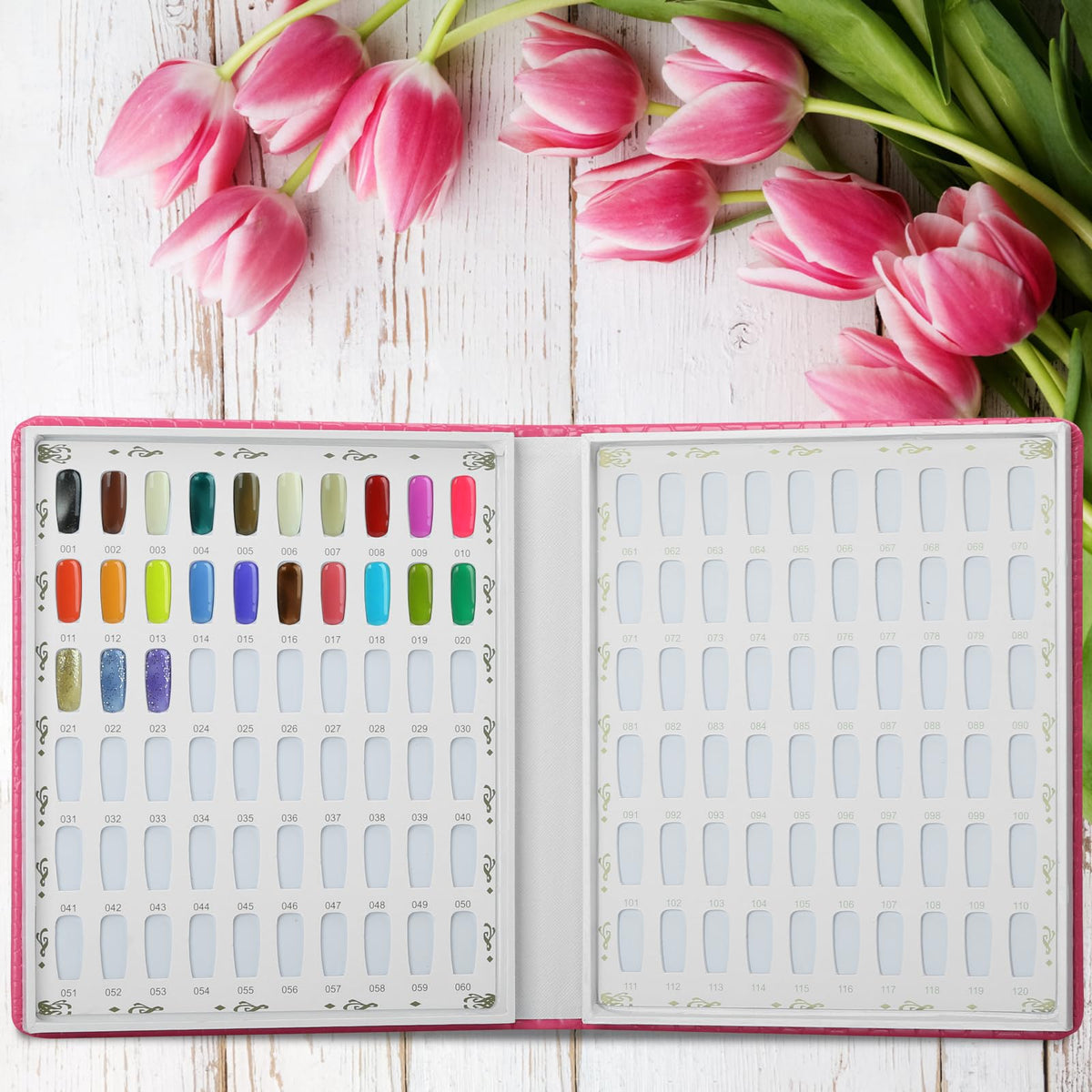 vnjaoi open display with 120 slots and 240 tips for easy comparison