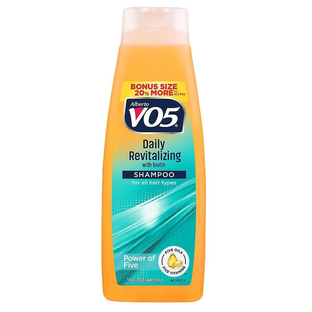 VO5 cap and dispense detail for easy controlled shampooing