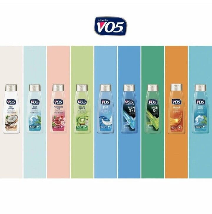 VO5 side profile bottle with clear branding for shelf appeal