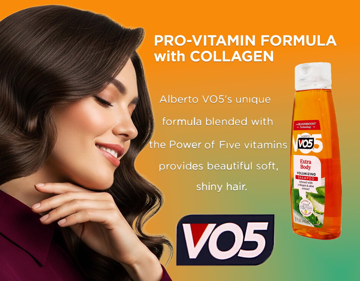 VO5 extra body in-shower use showing lather at roots for noticeable lift