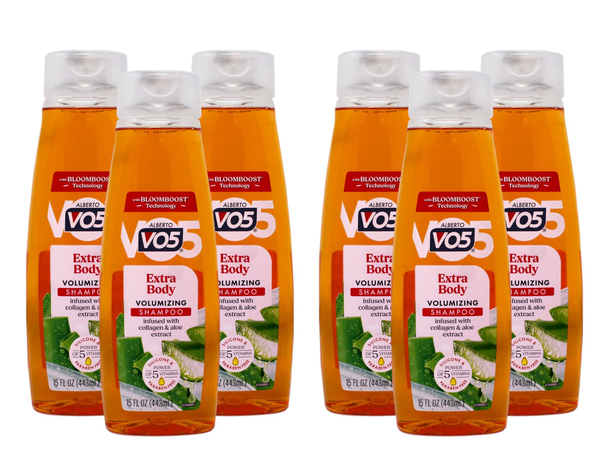 VO5 extra body lifestyle bathroom shelf showing multipack storage and value