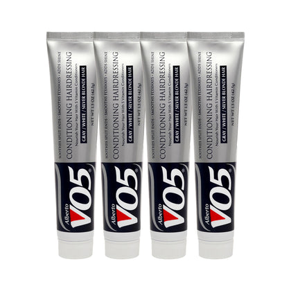VO5 front packaging showing four 1.5 oz bottles and travel-friendly concentrated conditioner benefits
