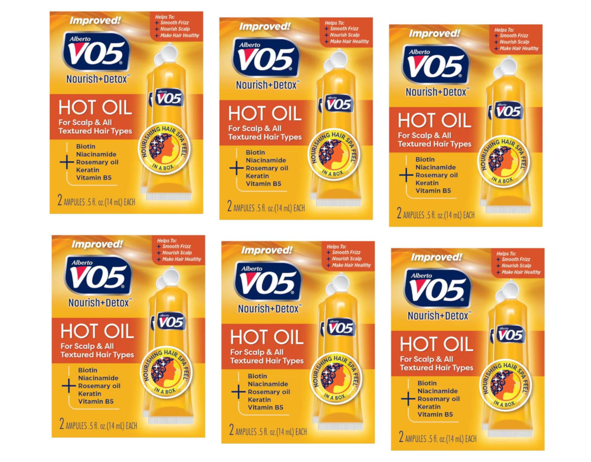 VO5 close-up of single packet texture and label for clear dosing