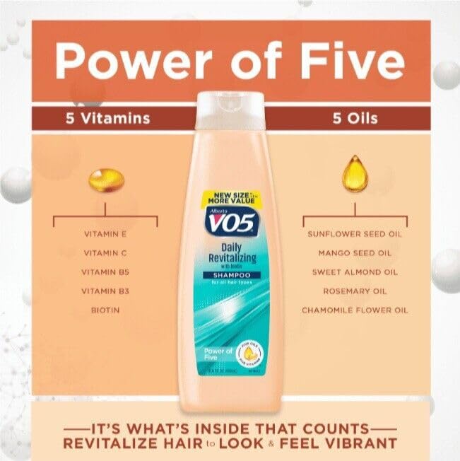 VO5 open case of six bottles offering bulk convenience
