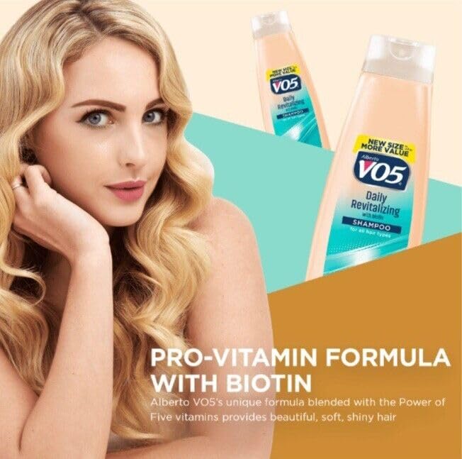 VO5 shampoo bottle in bathroom scene illustrating everyday use
