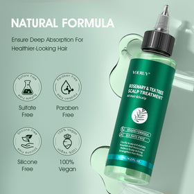 VOERUY label close-up highlighting rosemary and tea tree ingredients and vegan badge benefits
