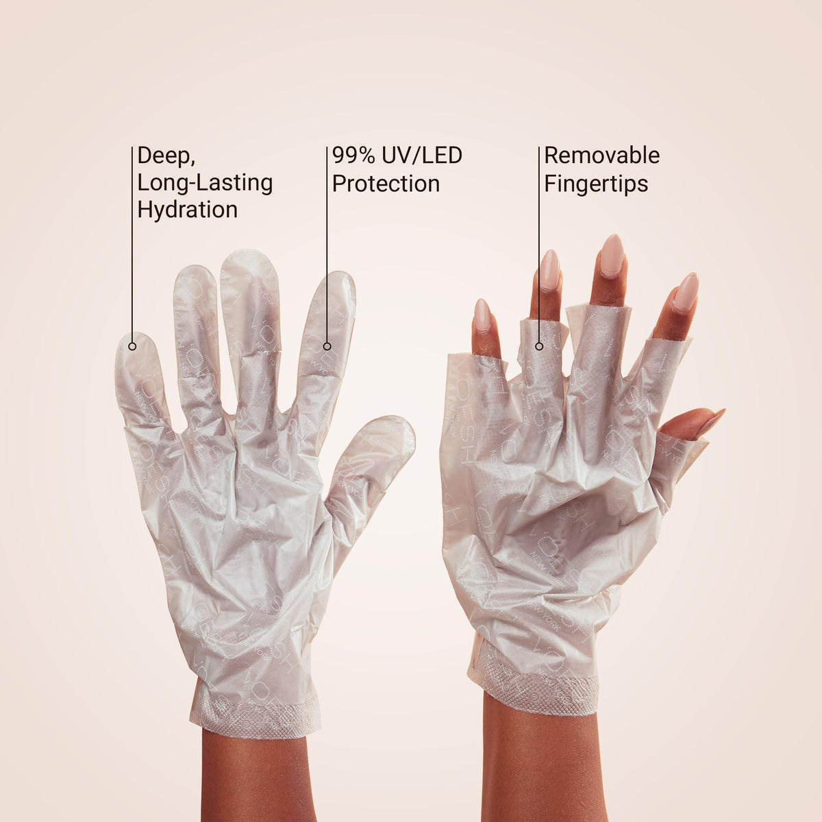 VOESH close-up of glove interior lotion texture highlighting hydration boost