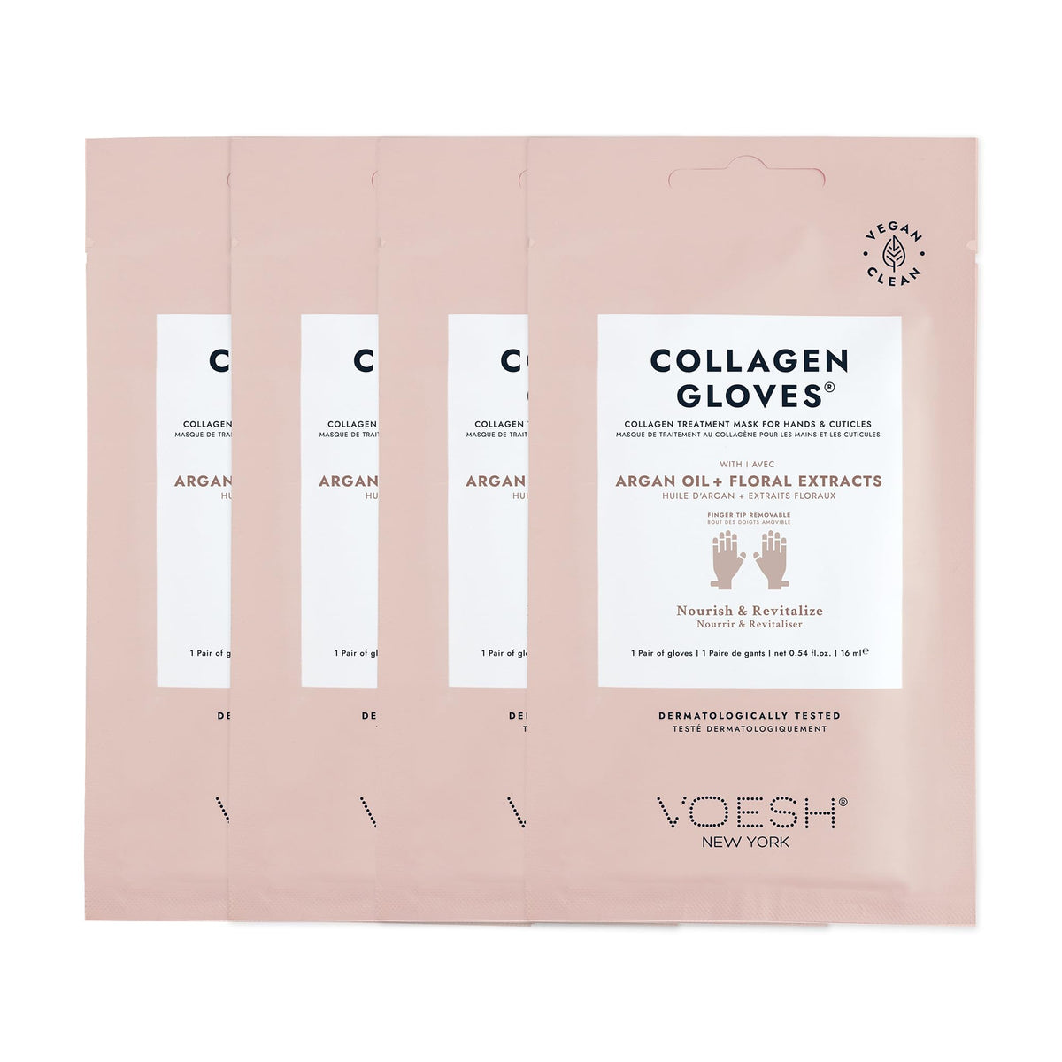 VOESH front packaging of collagen gloves showing product and benefits