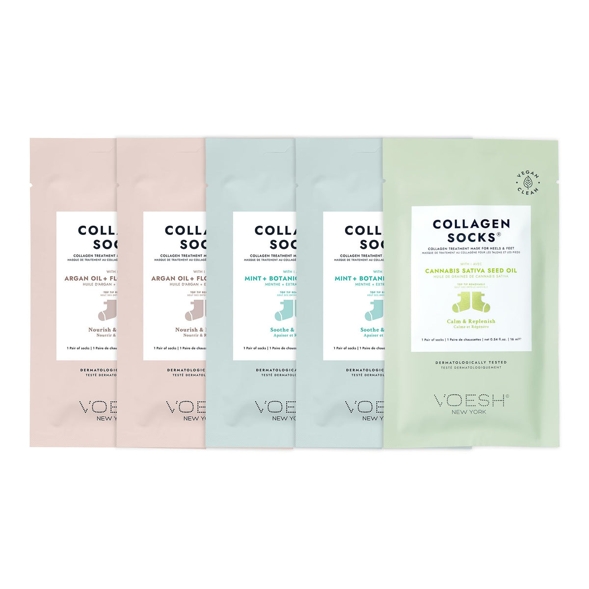 VOESH front packaging showing five-pack and product benefits for quick hydration
