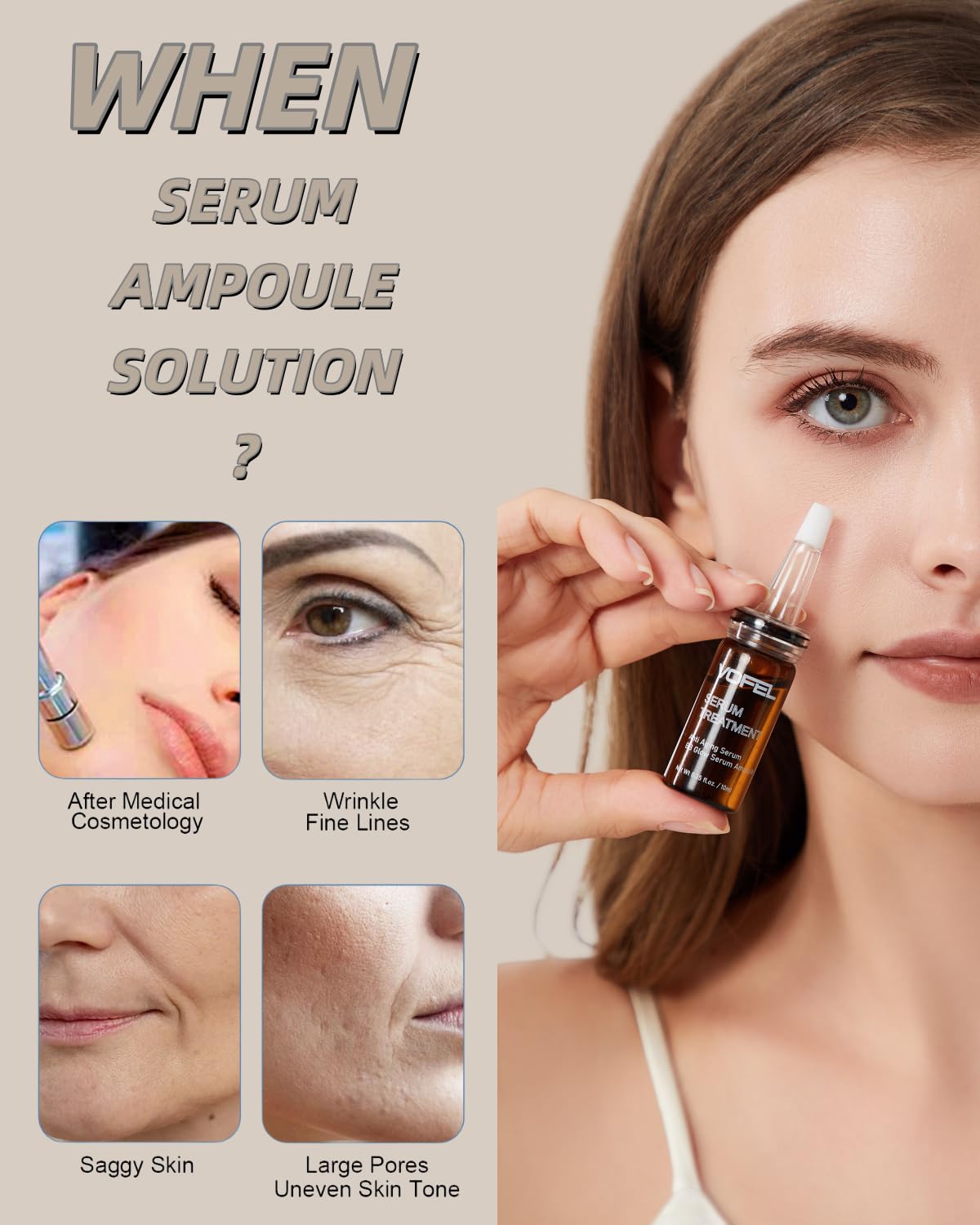 VOFEL vial close-up revealing serum texture and clarity for concentrated hydration