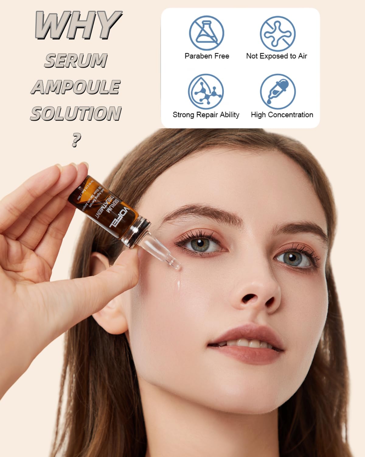 VOFEL ampoule next to derma roller, showing compatibility with microneedling boosts