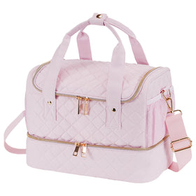 VOFIpremiAm front view of closed pale pink bag showing feminine design and handles