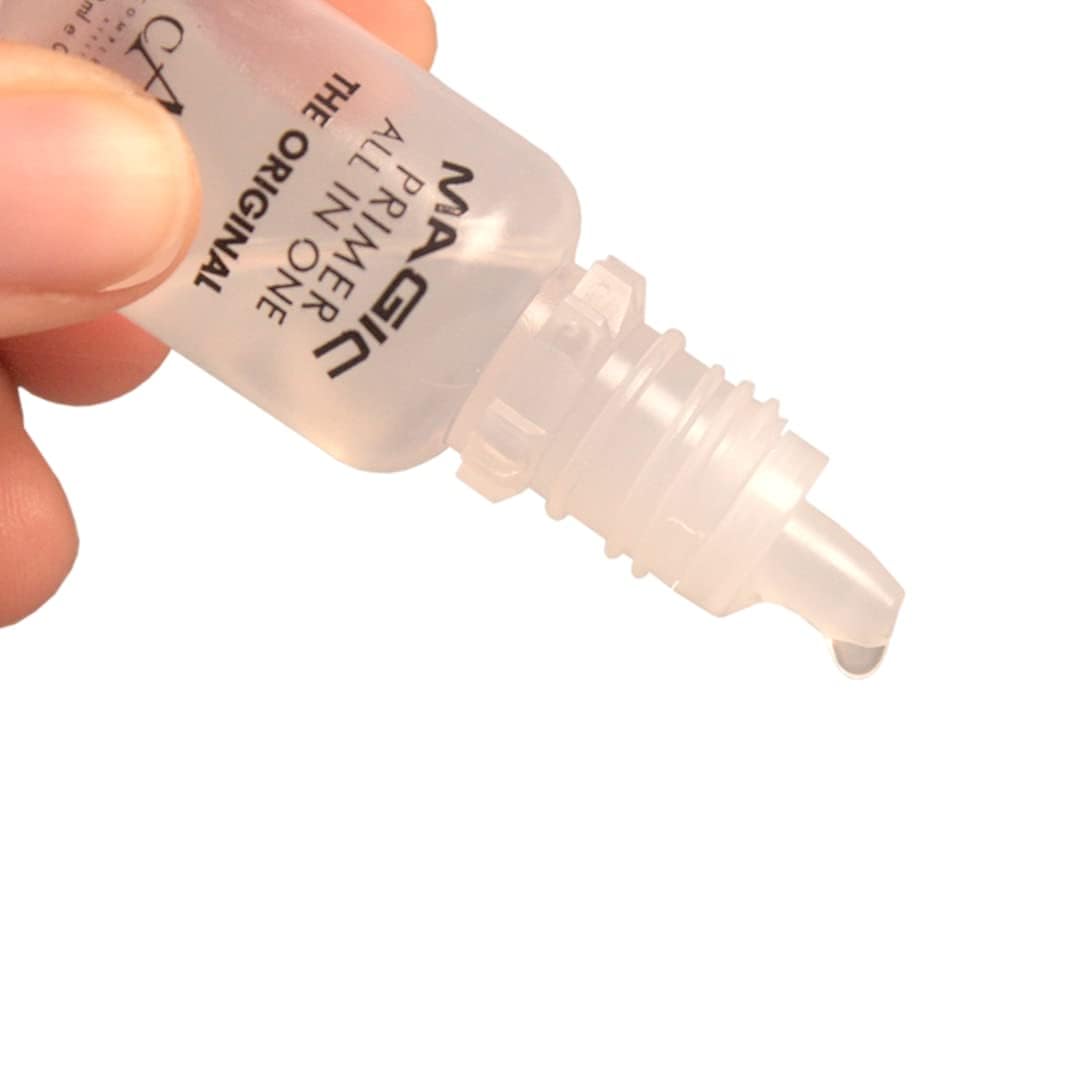 Vogen CAT Magic Primer single drop on palette demonstrating concentrated economical use