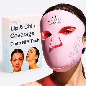 VogueNow LuminX Pro front view showing full-face LED coverage and even treatment