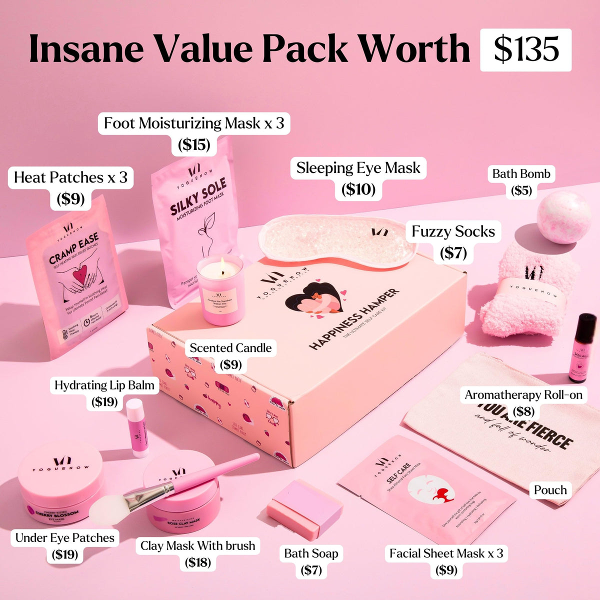 VogueNow kit contents neatly arranged, demonstrates variety and value in the set