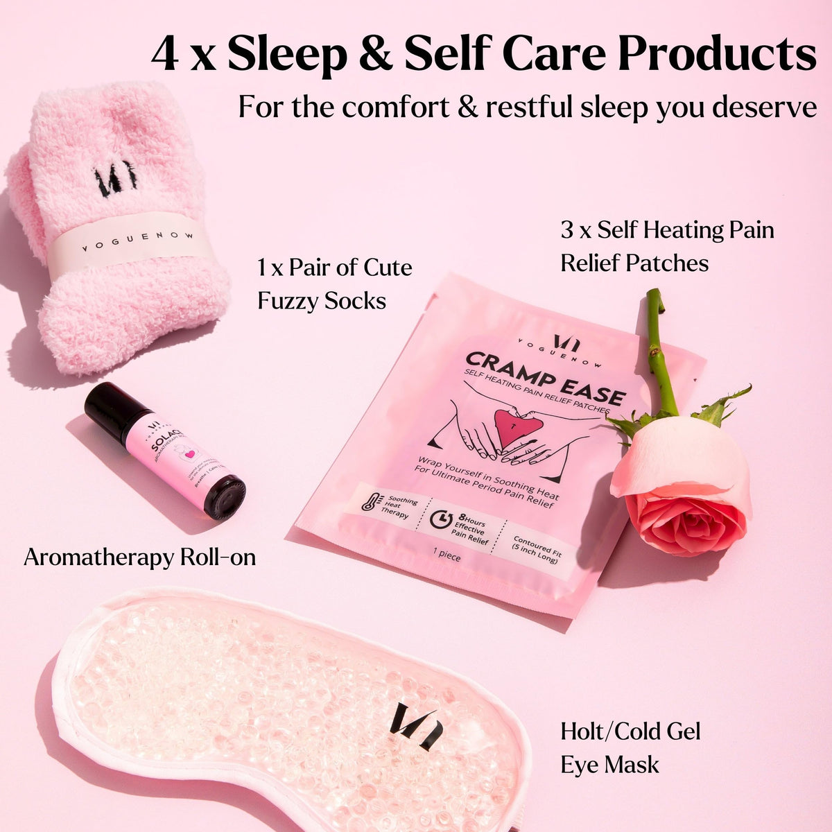 VogueNow sleeping eye mask with fuzzy socks, promotes cozy restful sleep comfort