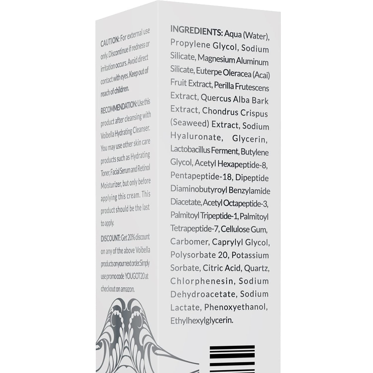 VOIBELLA BEAUTY travel-size jar in hand showing portability and on-the-go lift