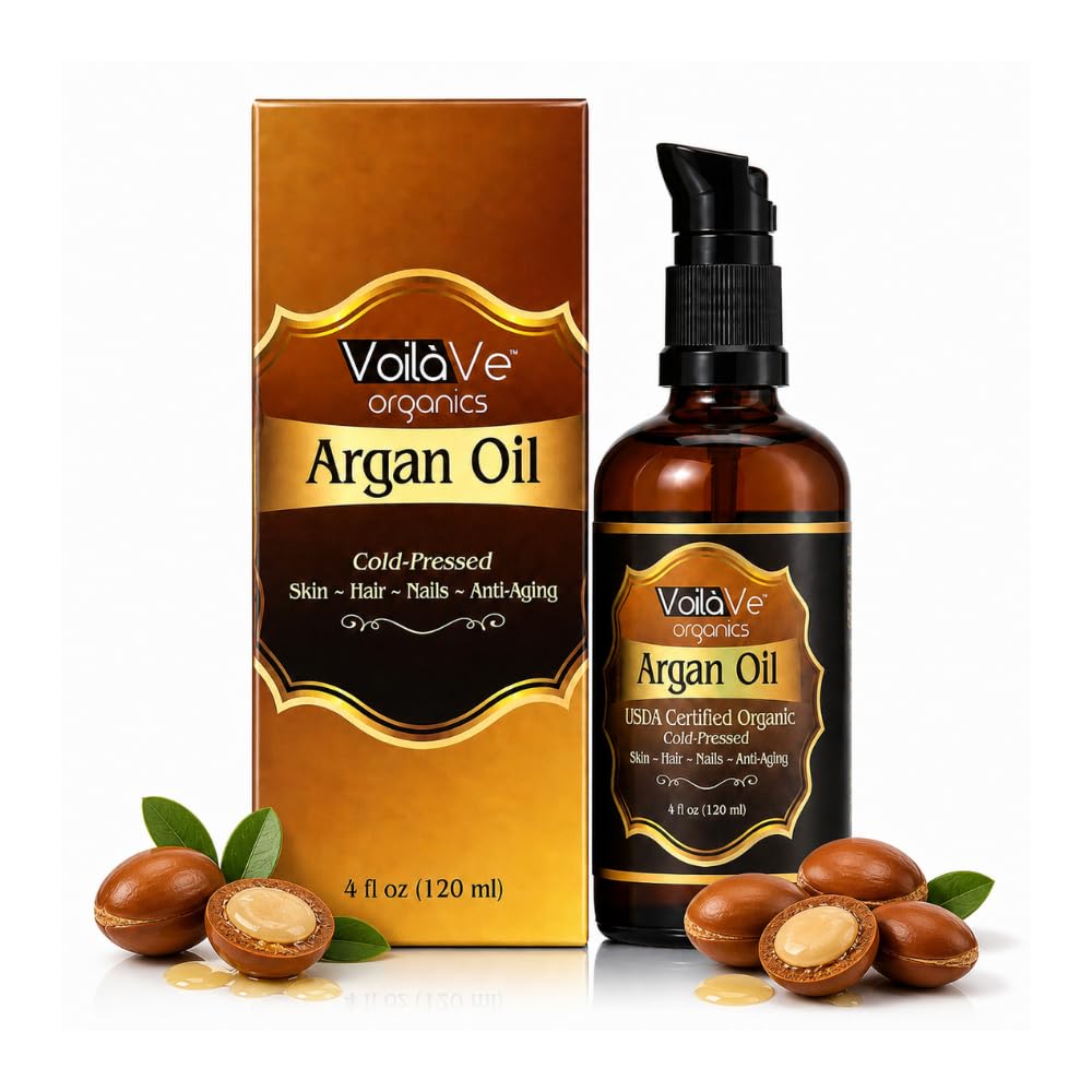 VoilaVe front packaging showing organic argan oil benefits